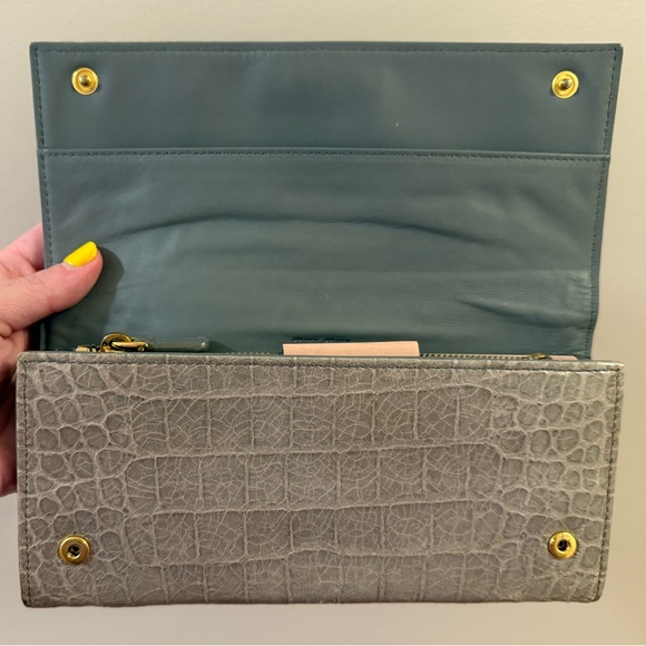 Miu Miu - Taupe Crocodile Embossed Wallet - Picture 7 of 9